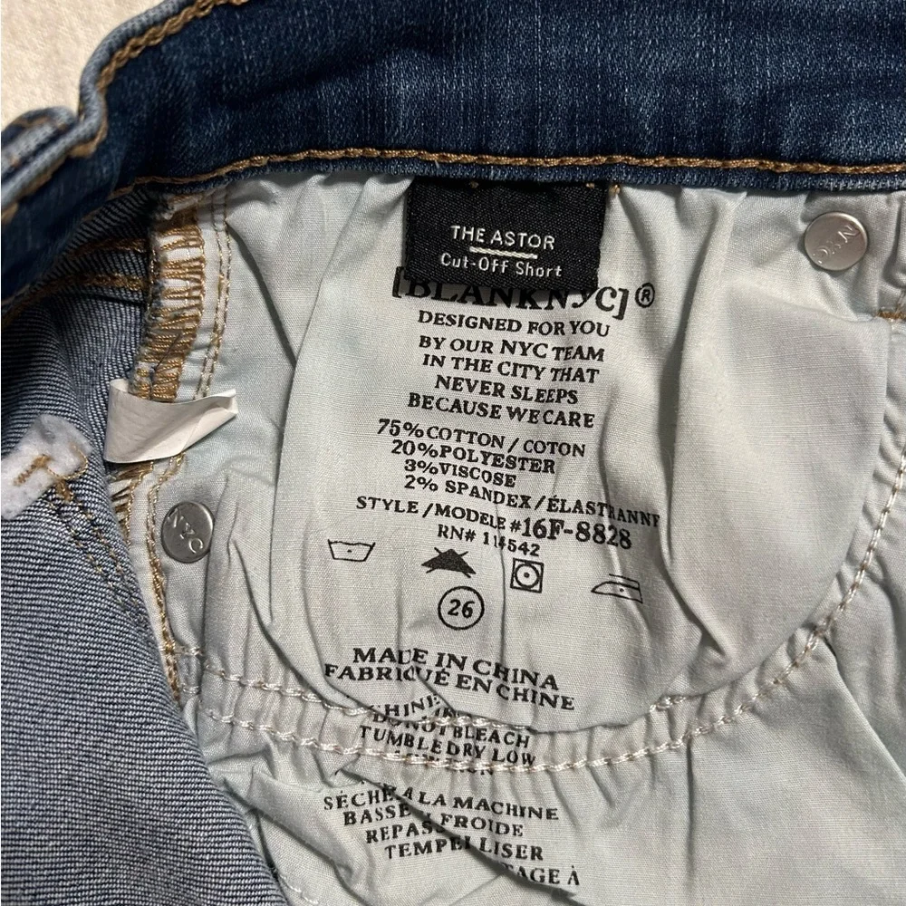 Blank NYC‎ Blue Jean Shorts Distressed Frayed Hem